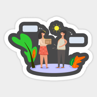 women people art Sticker